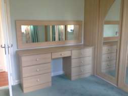 Dressing table with wall mirror fitted