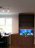 Cupboard and open shelves built around an exsisting fish tank